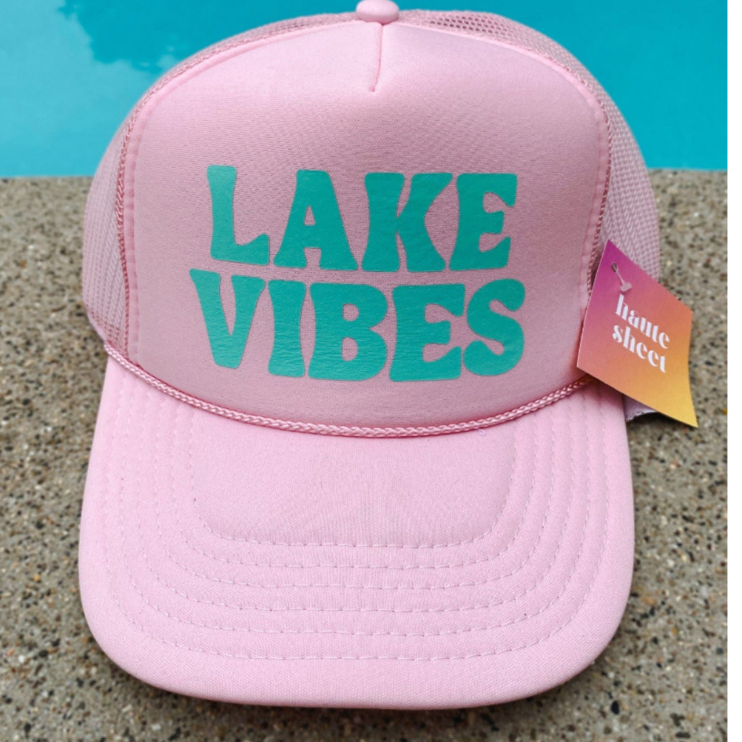 Lake Vibes Pink Trucker Hat - Haute Sheet Trucker Hat