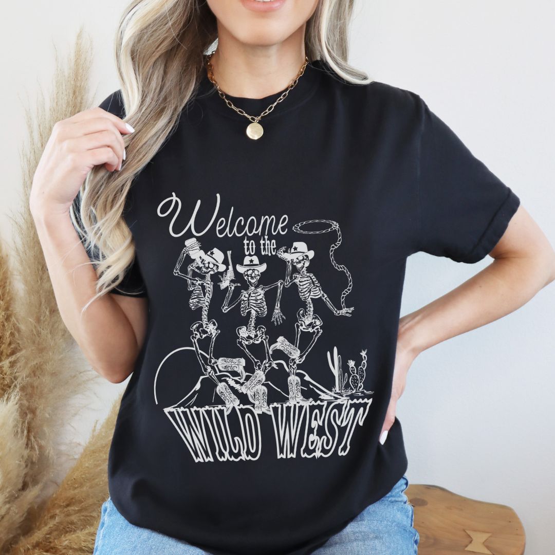 Welcome to the Wild West Western Graphic T-shirt | Comfort Colors | Skeleton Tee