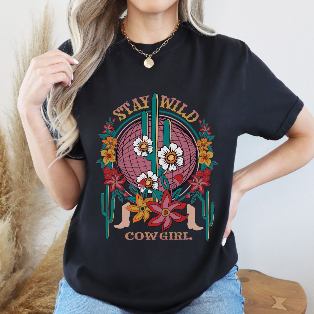 Stay Wild Cowgirl Shirt | Boho Western T-shirt | Western Graphic T-shirt | Comfort Colors