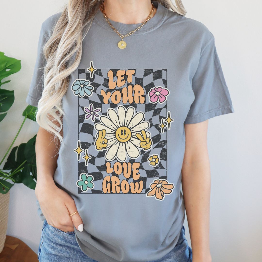 Vintage Women's Graphic T-Shirt | Let Your Love Grow Shirt | Retro Tee