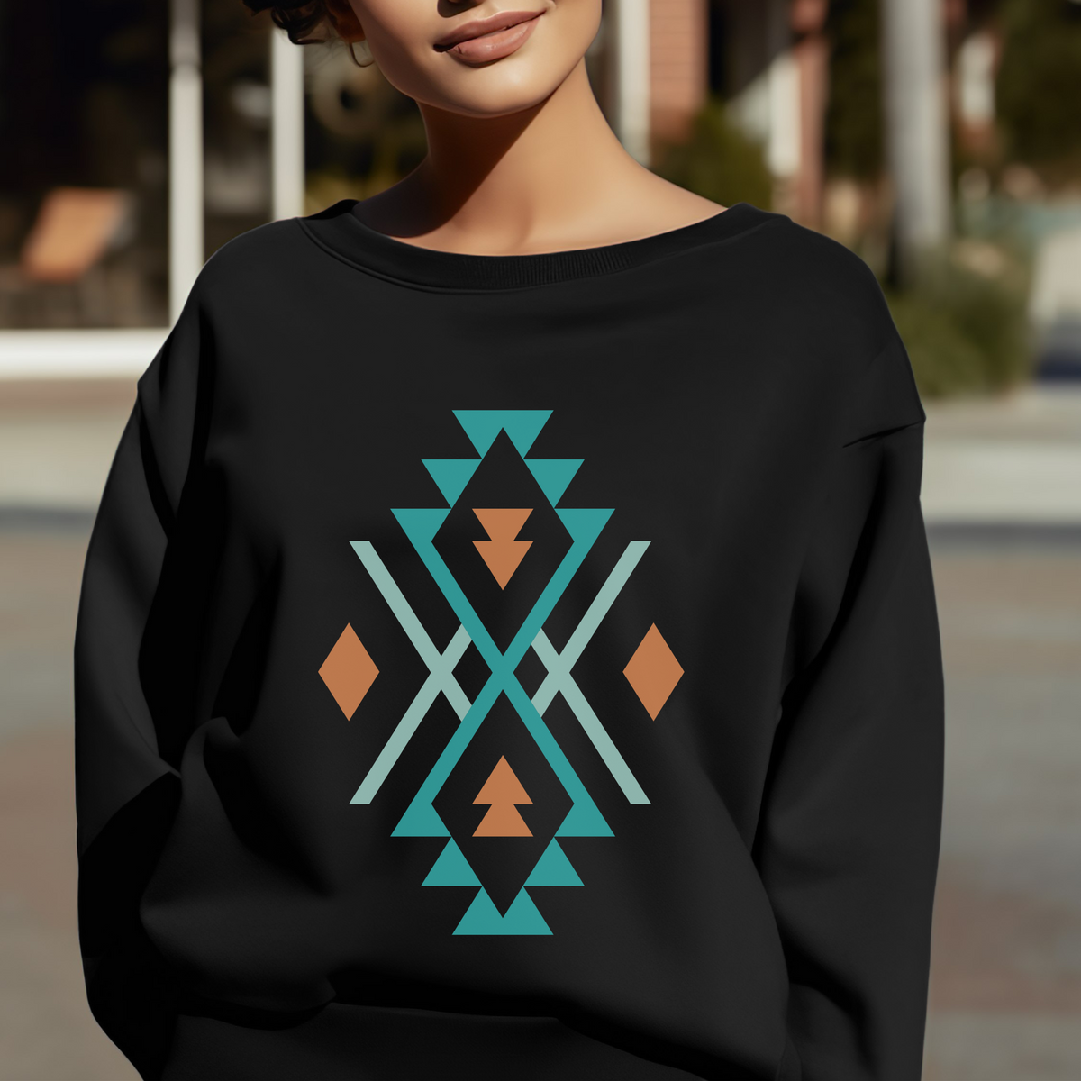 Timeless Turquoise Southwestern Aztec Sweatshirt | Western Sweatshirt