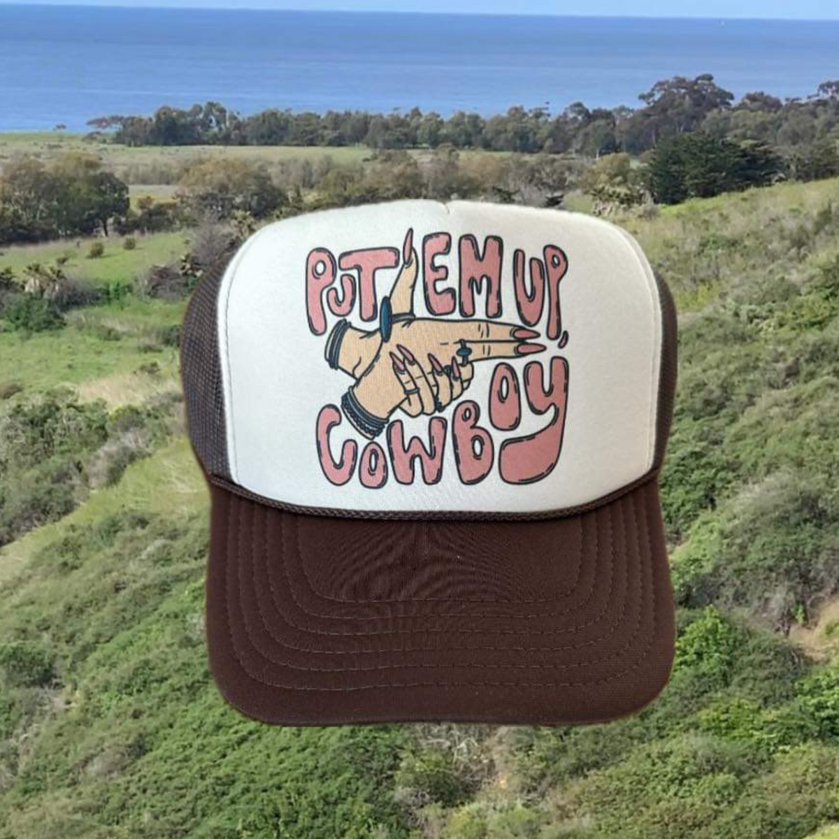 Put Em Up Cowboy Trucker Hat | Country Truckers Hat by Haute Sheet
