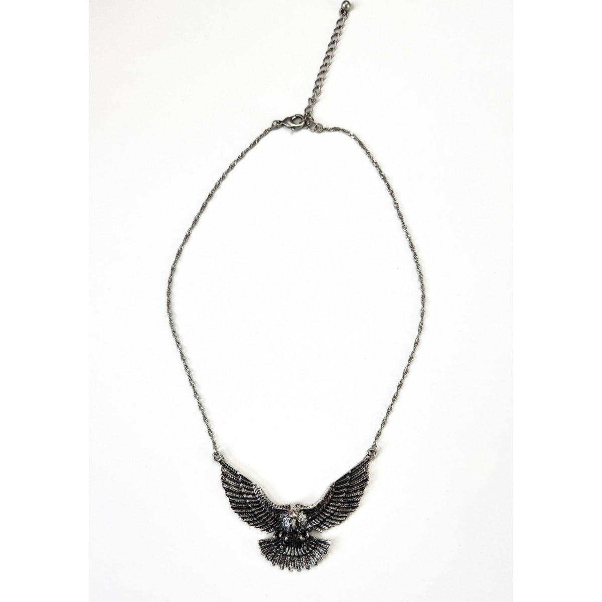 As The Eagke Flys Silver Statement Necklace TheFringeCultureCollective