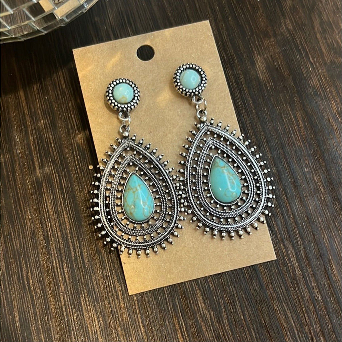 Billings | Turquoise Teardrop Earrings | Western Style Beaded Earrings TheFringeCultureCollective