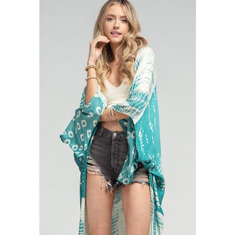 Blowin' in the Wind Long Turquoise Kimono TheFringeCultureCollective