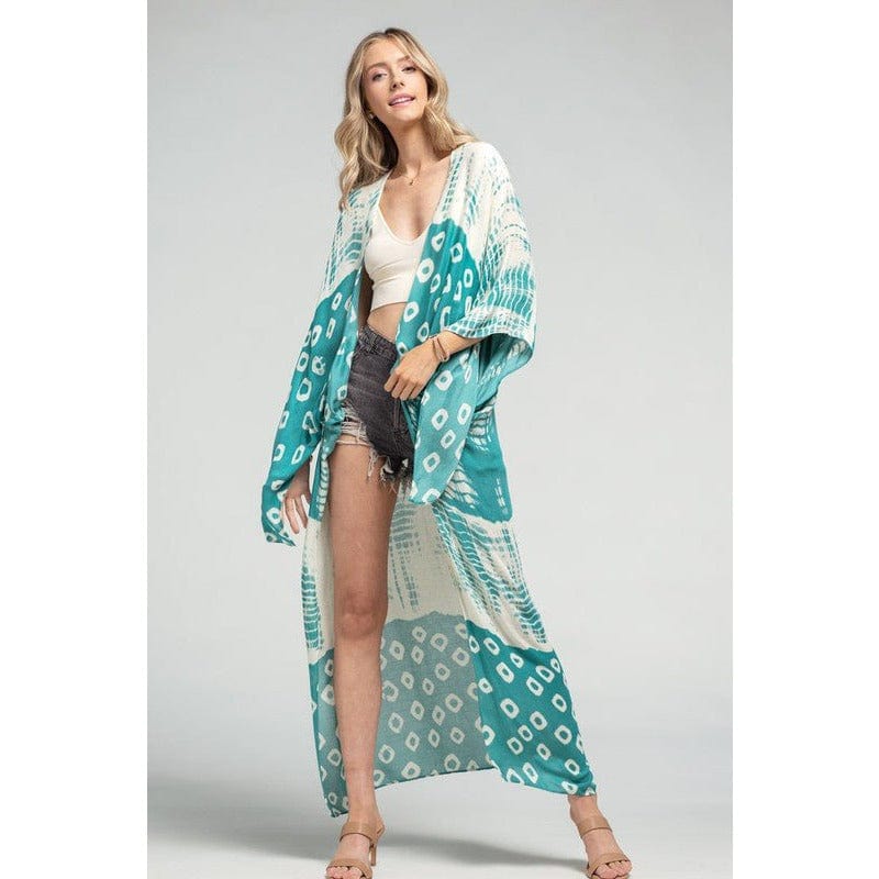 Blowin' in the Wind Long Turquoise Kimono TheFringeCultureCollective