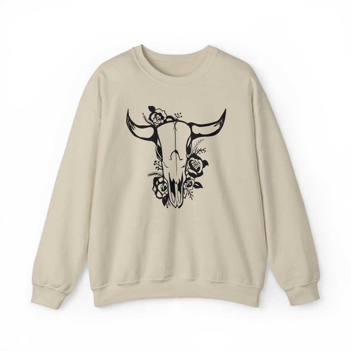 Boho Bull Skull Western Sweatshirt | Country Sweatshirt Sweatshirt TheFringeCultureCollective