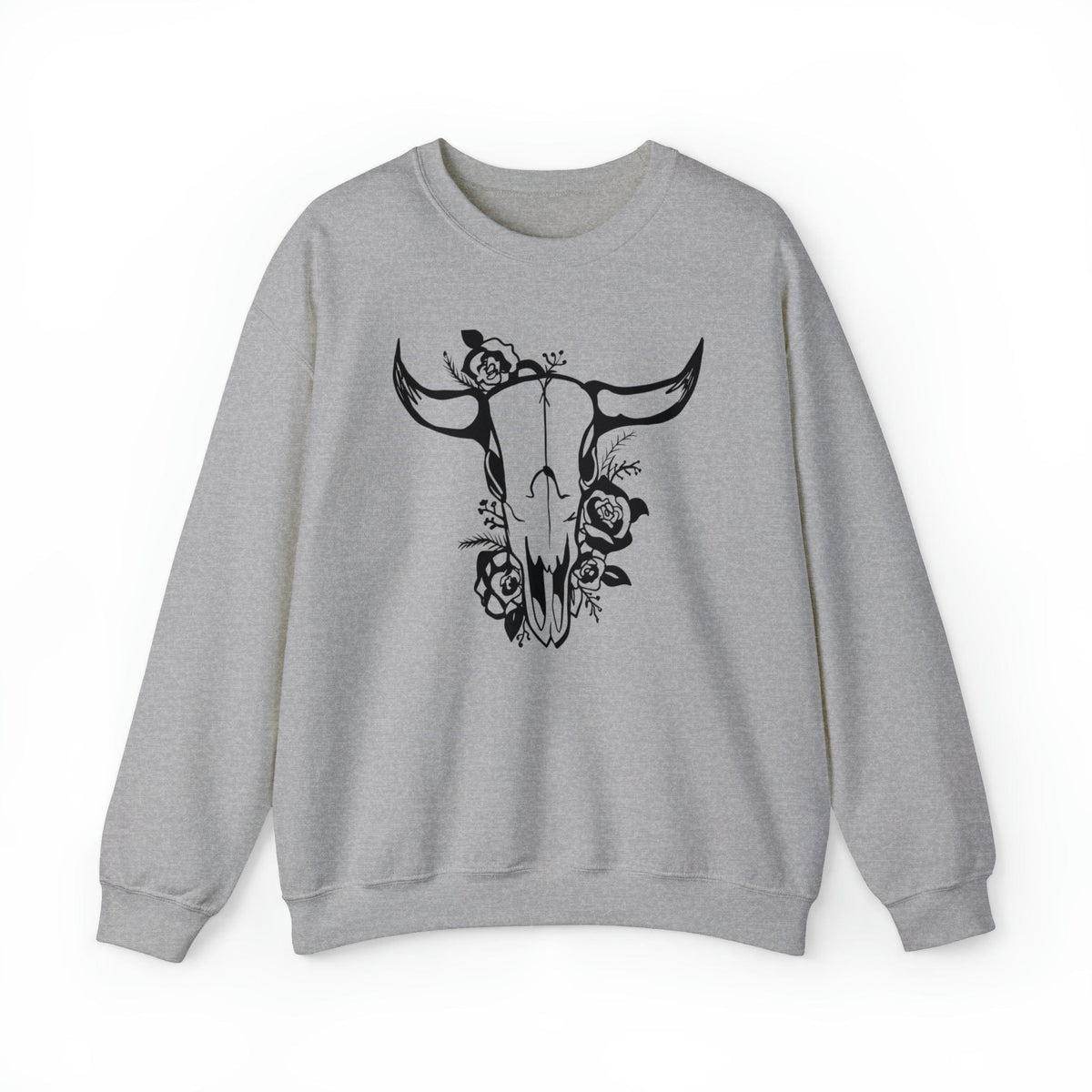 Boho Bull Skull Western Sweatshirt | Country Sweatshirt Sweatshirt TheFringeCultureCollective