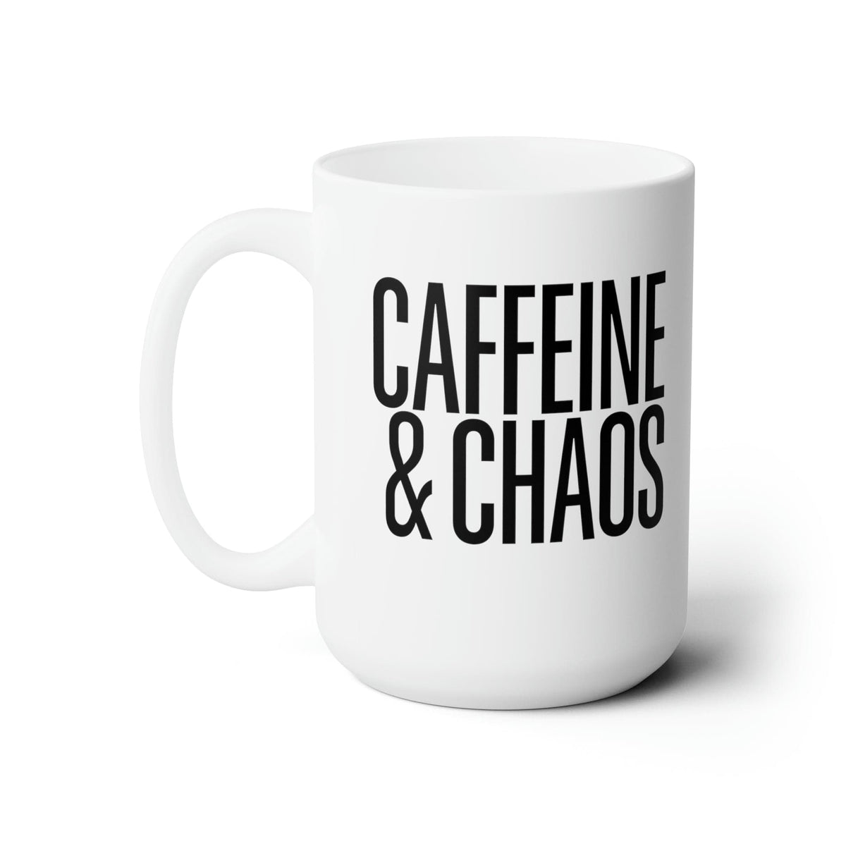Caffeine and Chaos Ceramic Mug 15oz | Coffee Lover Gifts | Caffeine Queen Mug TheFringeCultureCollective