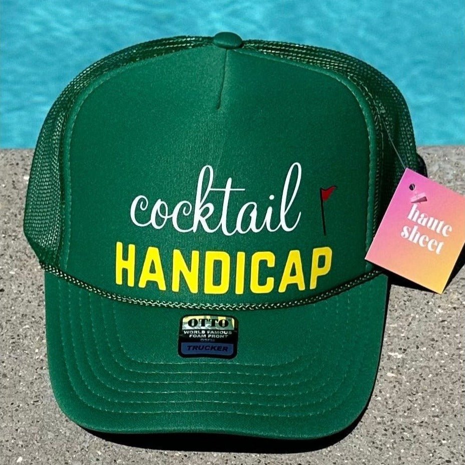 Cocktail Cap | Golf Jokes | Green Trucker Hat by Haute Sheet Hats TheFringeCultureCollective