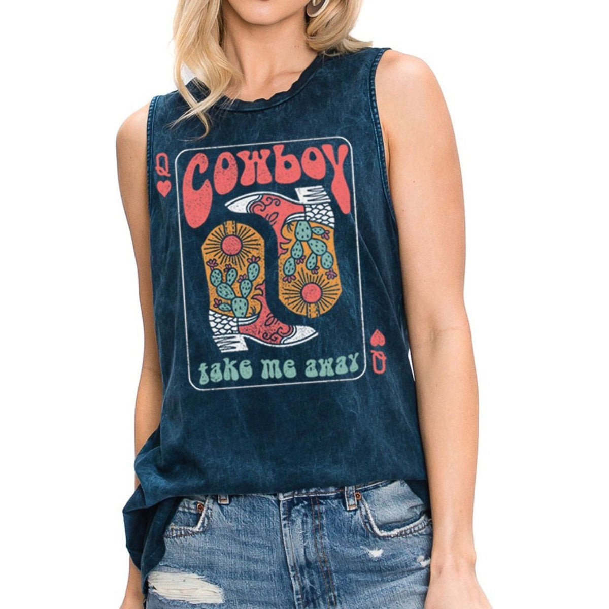 Cowboy Take Me Away Graphic Tank | Country Graphic Tee | Cowgirl Shirt TheFringeCultureCollective
