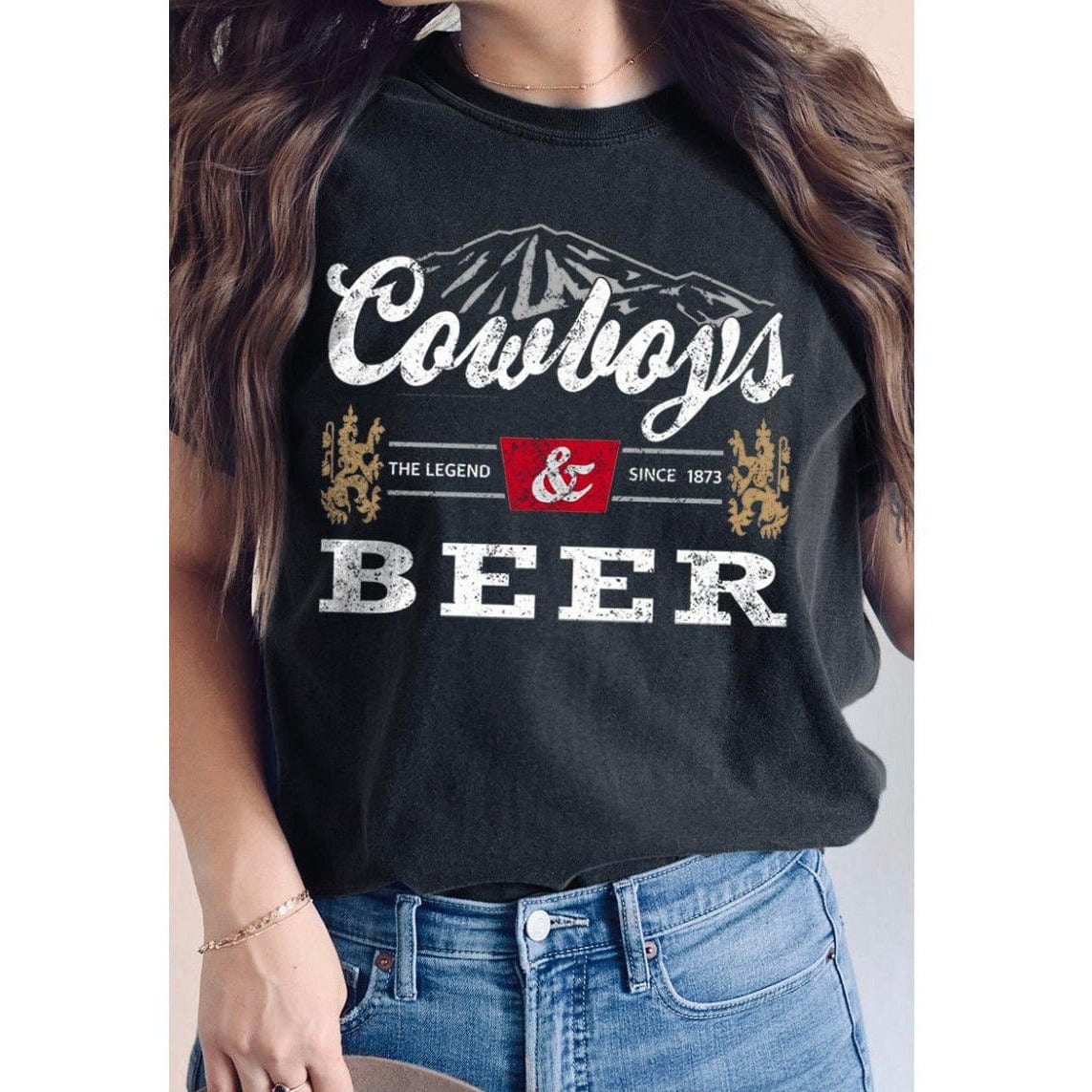 Cowboys and Beer Graphic Tee Graphic T-shirt TheFringeCultureCollective