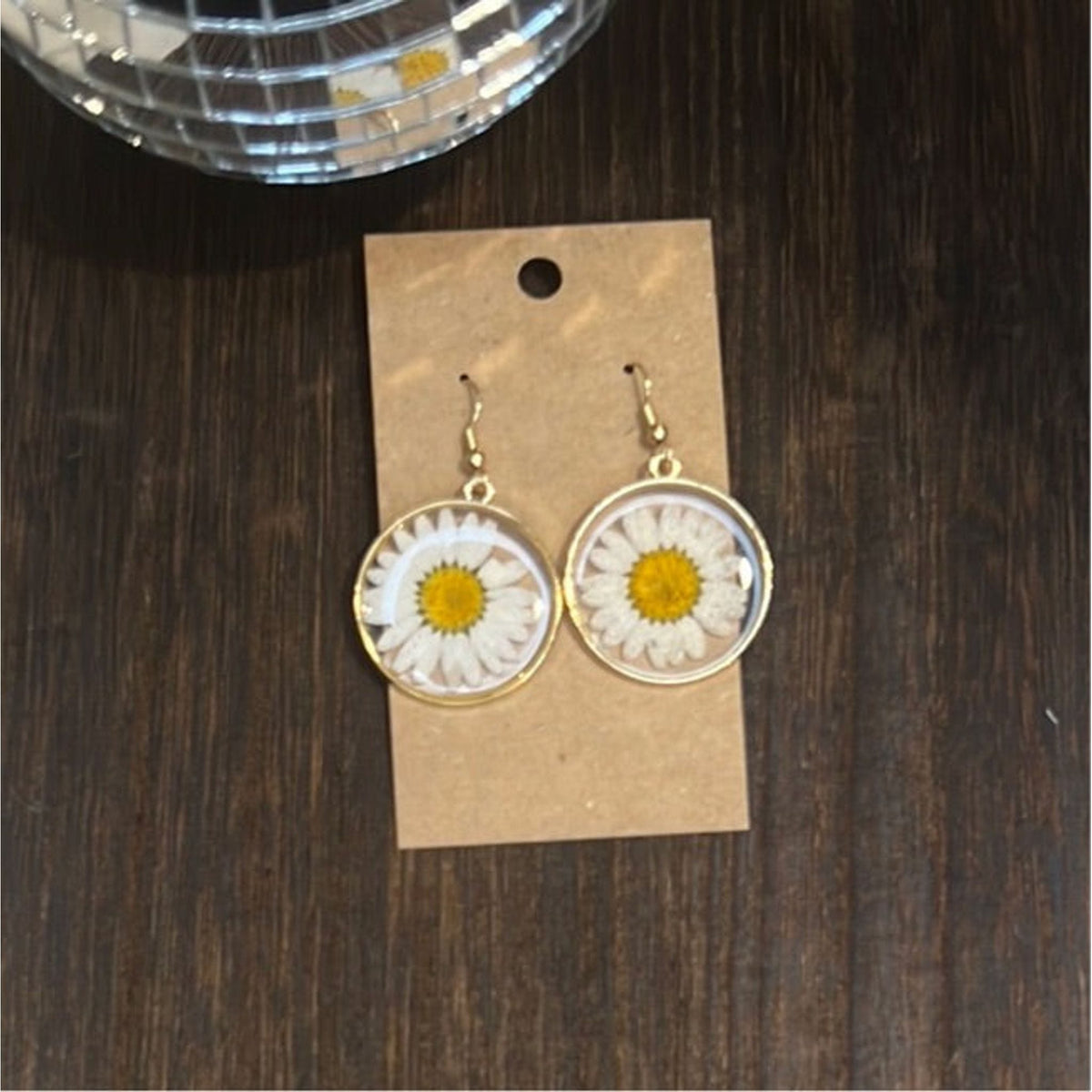 Daisy Pressed Flower Earrings Earrings TheFringeCultureCollective