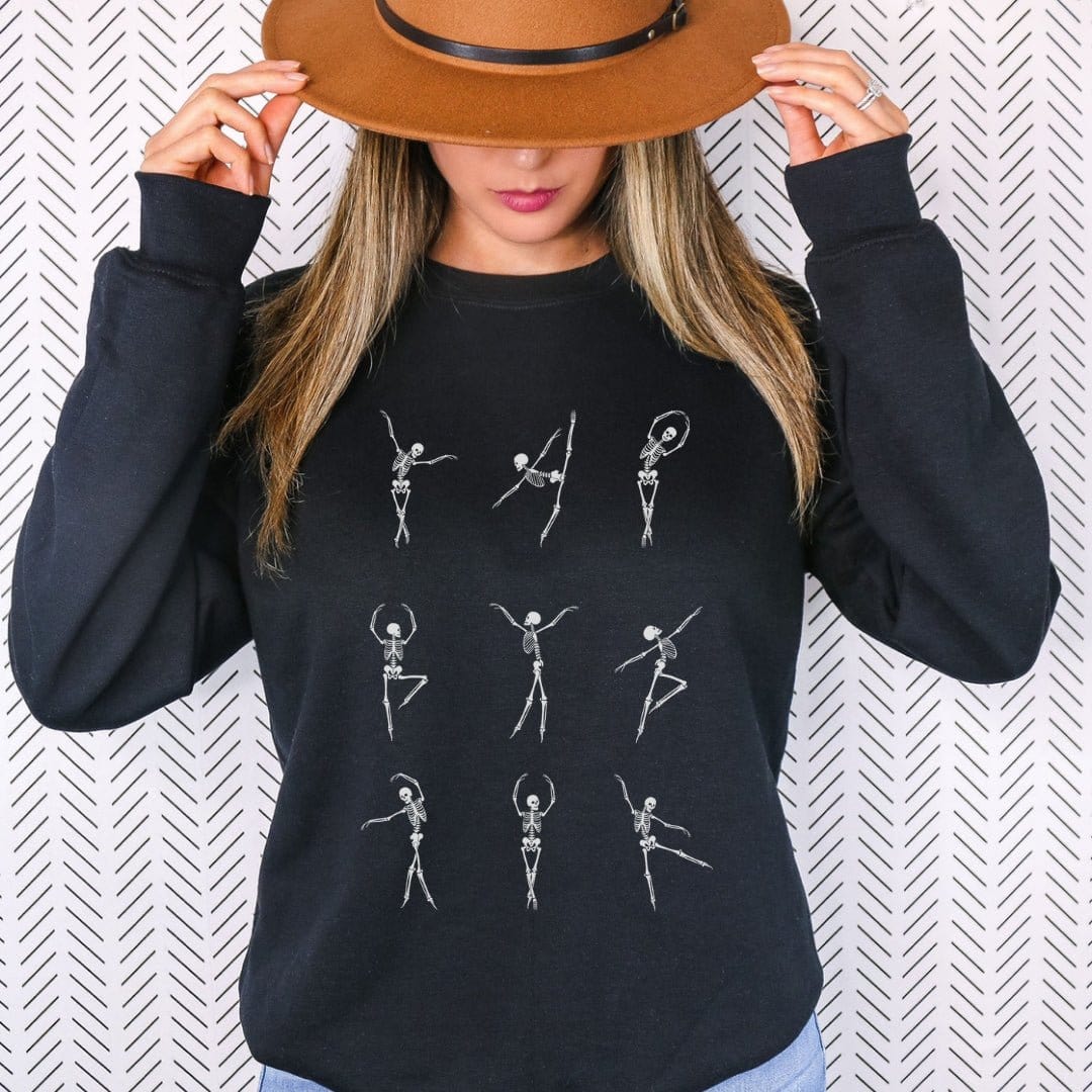 Dancing Skeletons Halloween Dancer Sweatshirt Sweatshirt TheFringeCultureCollective