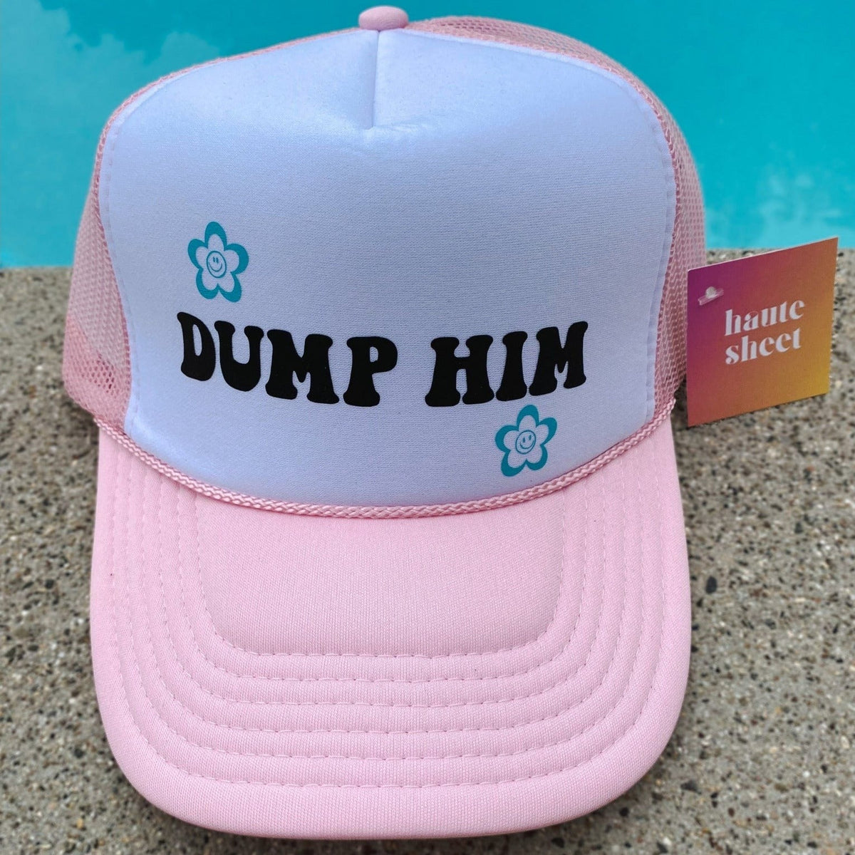 Dump Him | White and Pink Trucker Hat | Hats TheFringeCultureCollective