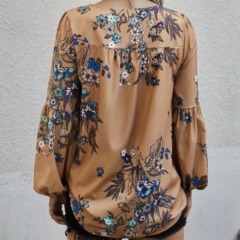 Elle Long Sleeve Floral Blouse Blouse TheFringeCultureCollective