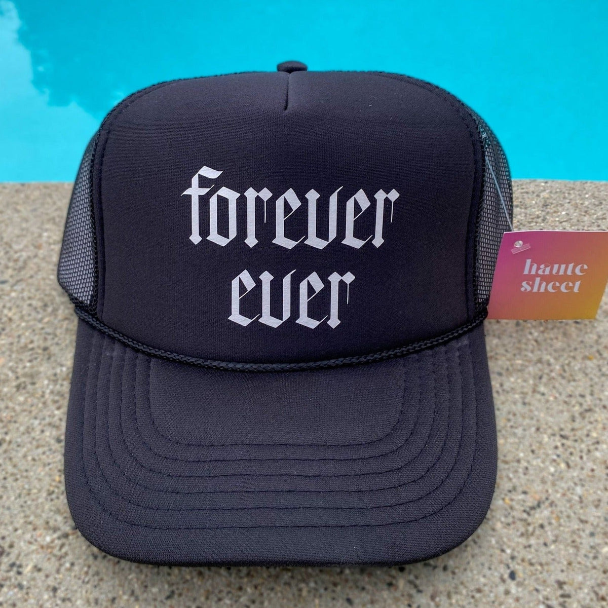 Forever Ever - Black Trucker Hat by Haute Sheet Hats TheFringeCultureCollective