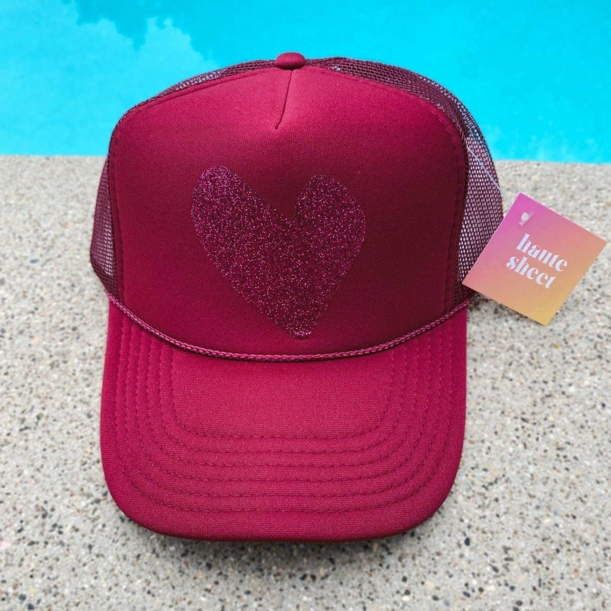 Glitter Heart | Trendy Trucker Hats by Haute Sheet Hats TheFringeCultureCollective