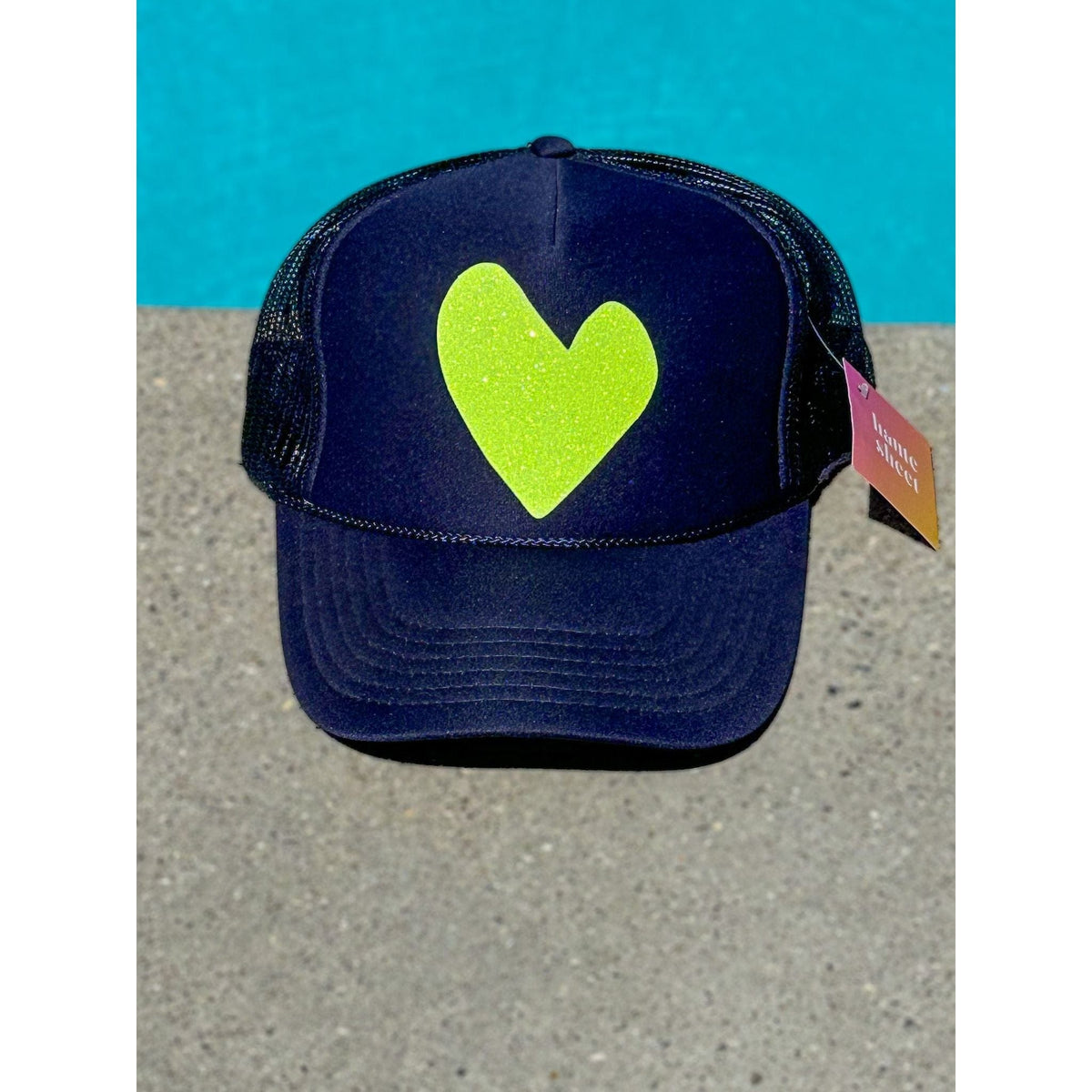 Glitter Heart | Trendy Trucker Hats by Haute Sheet Hats TheFringeCultureCollective