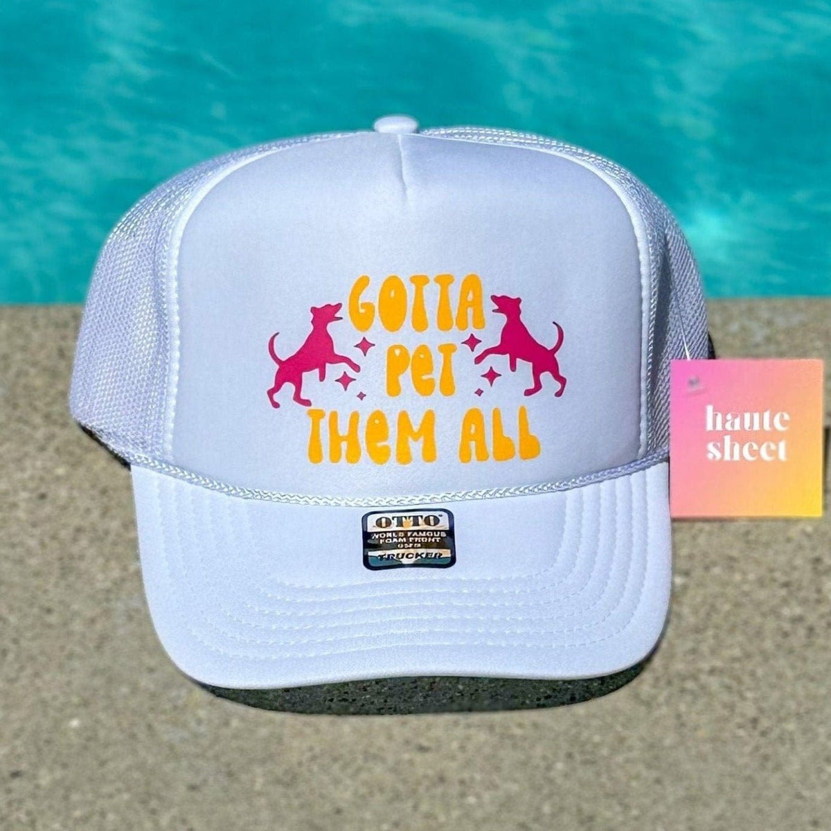 Gotta Pet Them All | White Trucker Hat by Haute Sheet Hats TheFringeCultureCollective