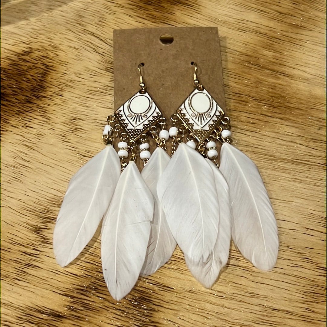 Gypsy Dreams Feathered Fringe Earrings Earrings TheFringeCultureCollective