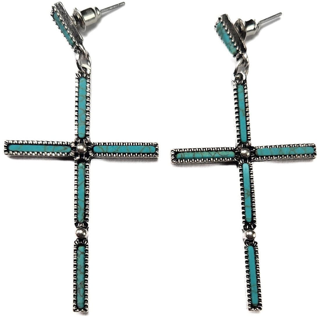 Holy Grail Cross Stud Earrings Western Earrings TheFringeCultureCollective