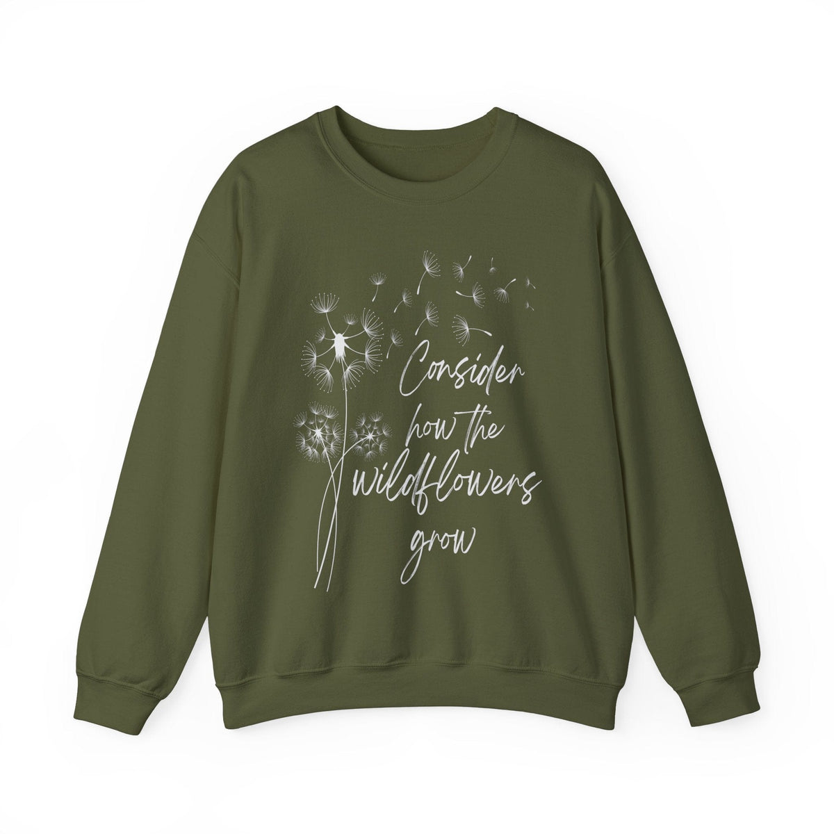 How The Wildflowers Grow Sweatshirt | Christian Bible Verse | Bohemian Vibes | Dandelion flower Sweatshirt TheFringeCultureCollective