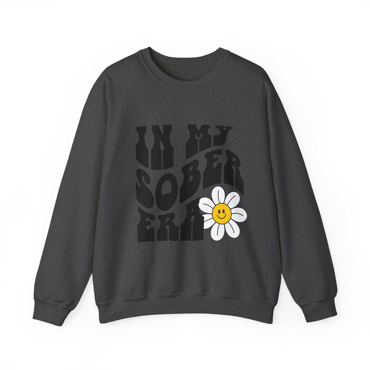 In My Sober Era Crewneck Sweatshirt | Smiling Face Flower | Trendy Wave Text Sweatshirt TheFringeCultureCollective