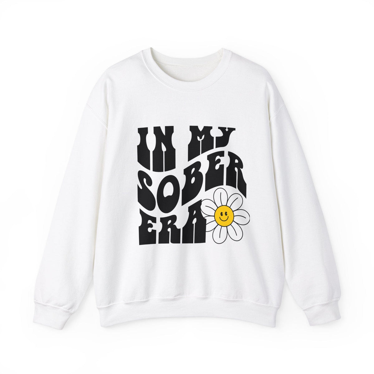 In My Sober Era Crewneck Sweatshirt | Smiling Face Flower | Trendy Wave Text Sweatshirt TheFringeCultureCollective