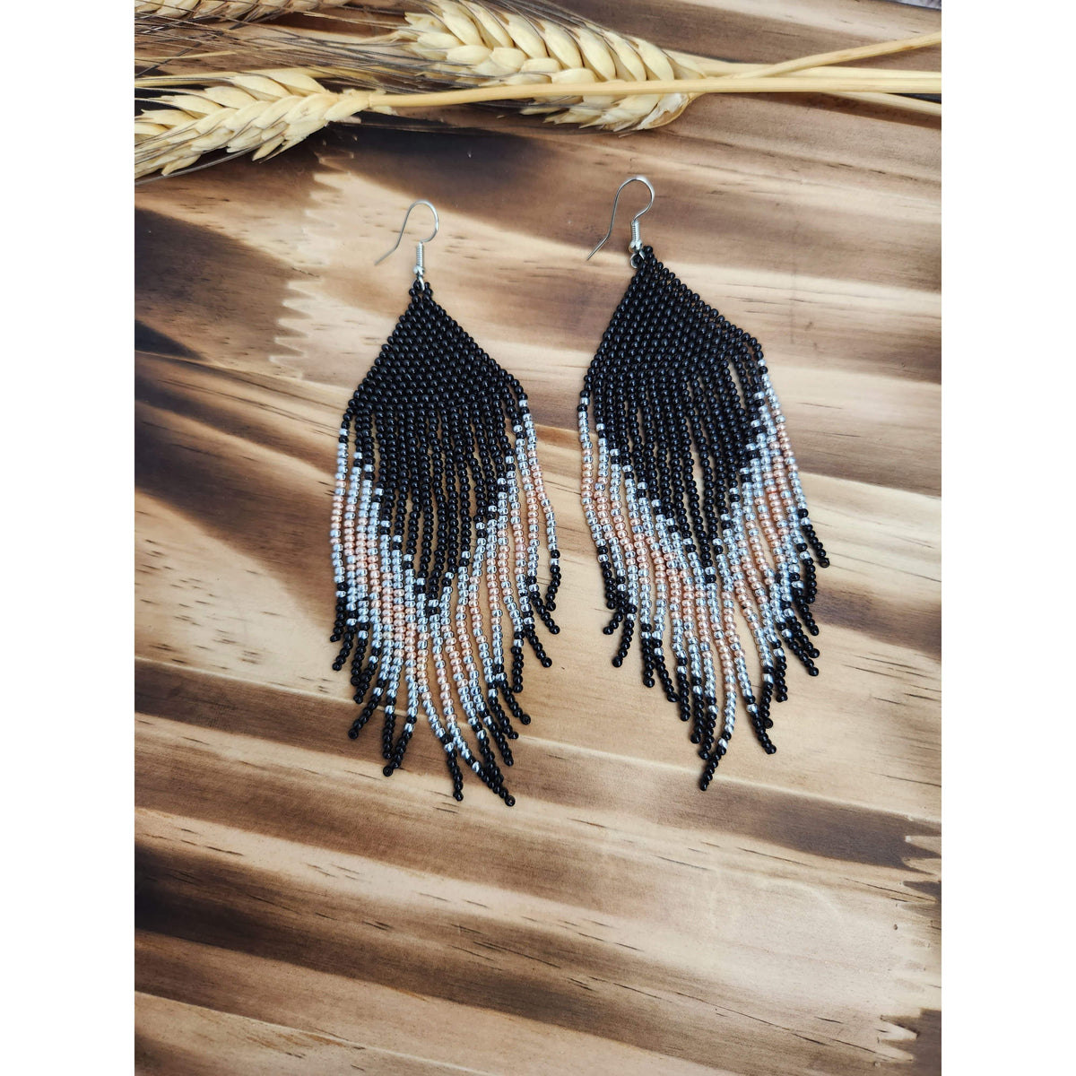 Into the Abyss Fringe Beaded Earrings Earrings TheFringeCultureCollective