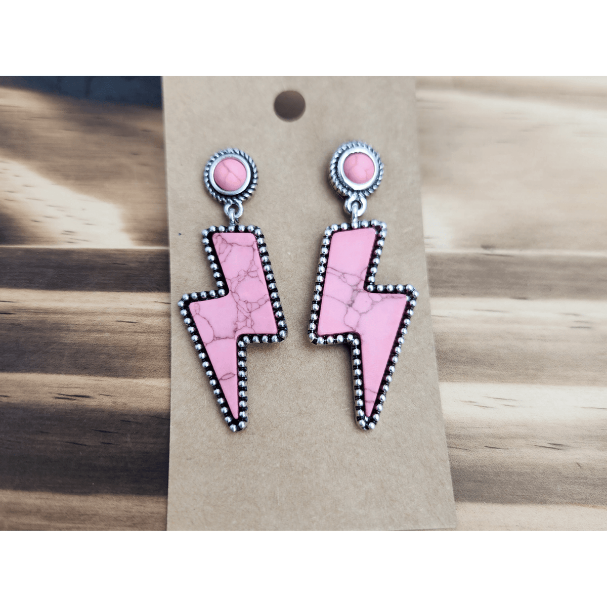 It's Electrifying Pink and Silver Lightning Bolt Earrings Earrings TheFringeCultureCollective