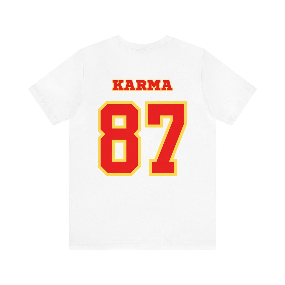 Karma Chiefs Jersey Graphic Tee | KC Chiefs Jersey for Swiftie T-Shirt TheFringeCultureCollective