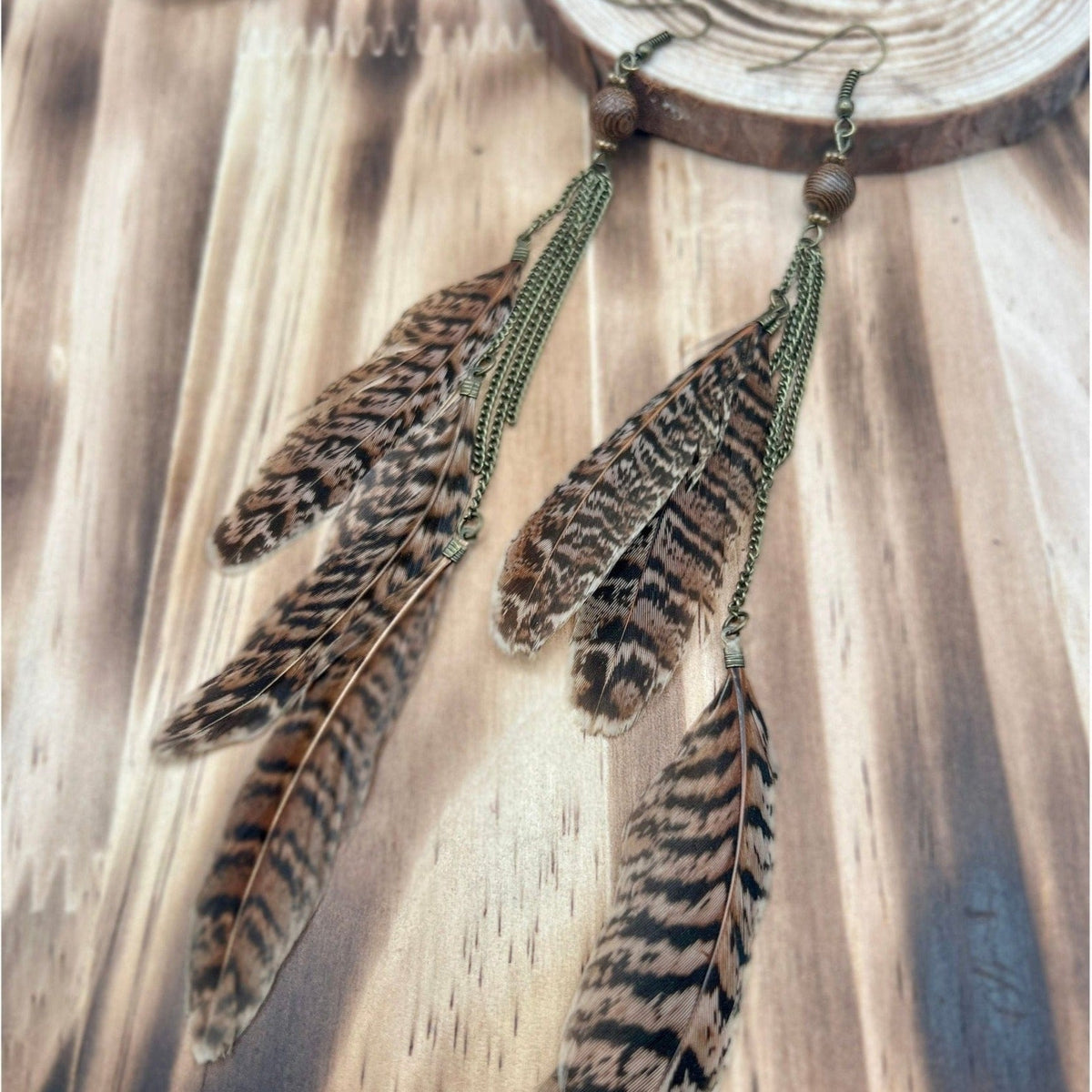 Lone River Feather Dangle Earrings TheFringeCultureCollective