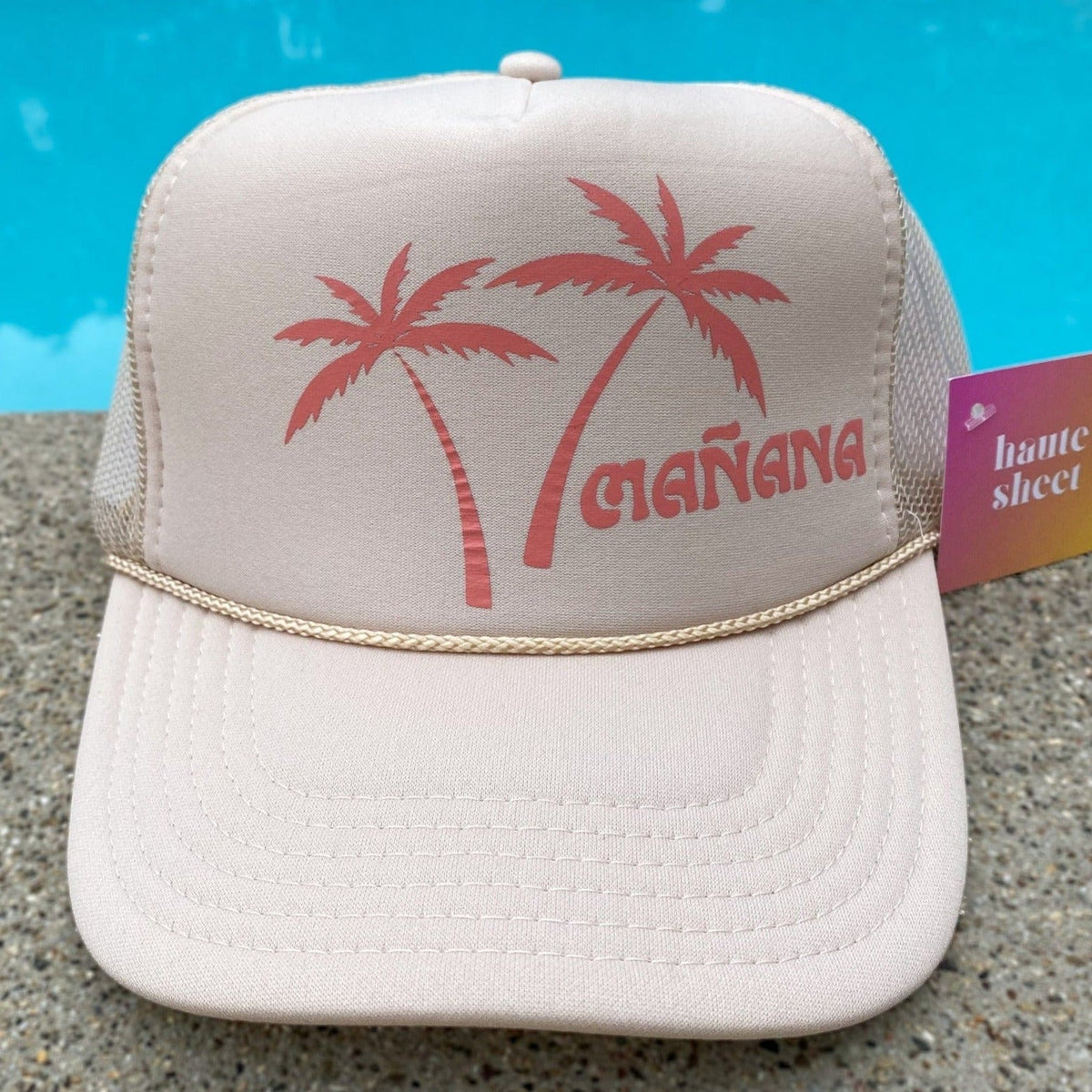 Mañana Palm Tree- Haute Sheet Trucker Hat Hats TheFringeCultureCollective