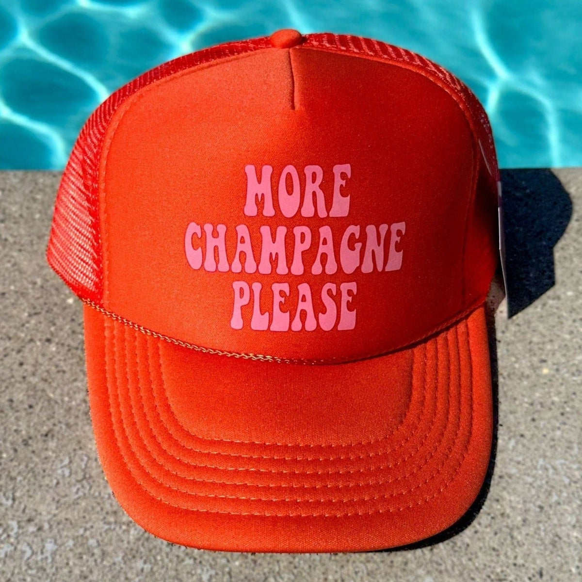 More Champagne Please - Haute Sheet Trucker Hat Hats TheFringeCultureCollective