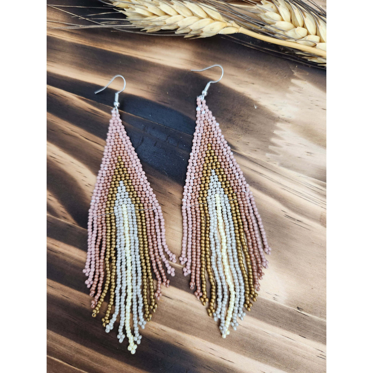 Natural Vibes Beaded Fringe Earrings Earrings TheFringeCultureCollective