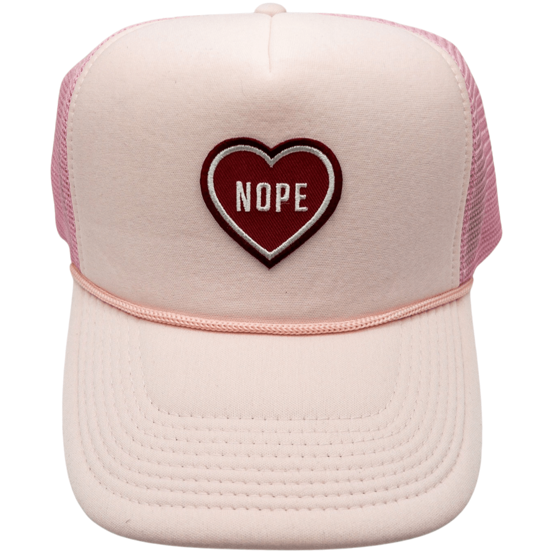 Nope Pink Trucker Hat | Valentines Hats | Trendy Trucker Hats Hats TheFringeCultureCollective