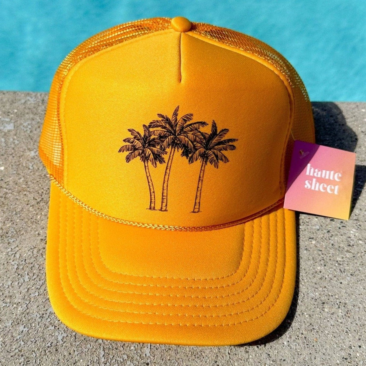 Palm Tree - Haute Sheet Trucker Hat Hats TheFringeCultureCollective