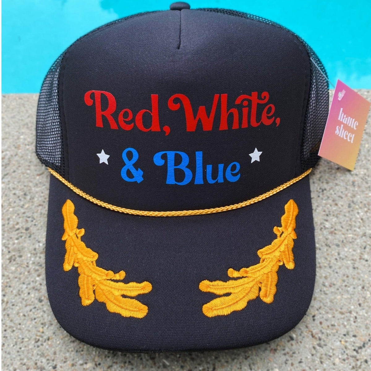 Red, White, & Blue Nautical - Haute Sheet Trucker Hat Hats TheFringeCultureCollective