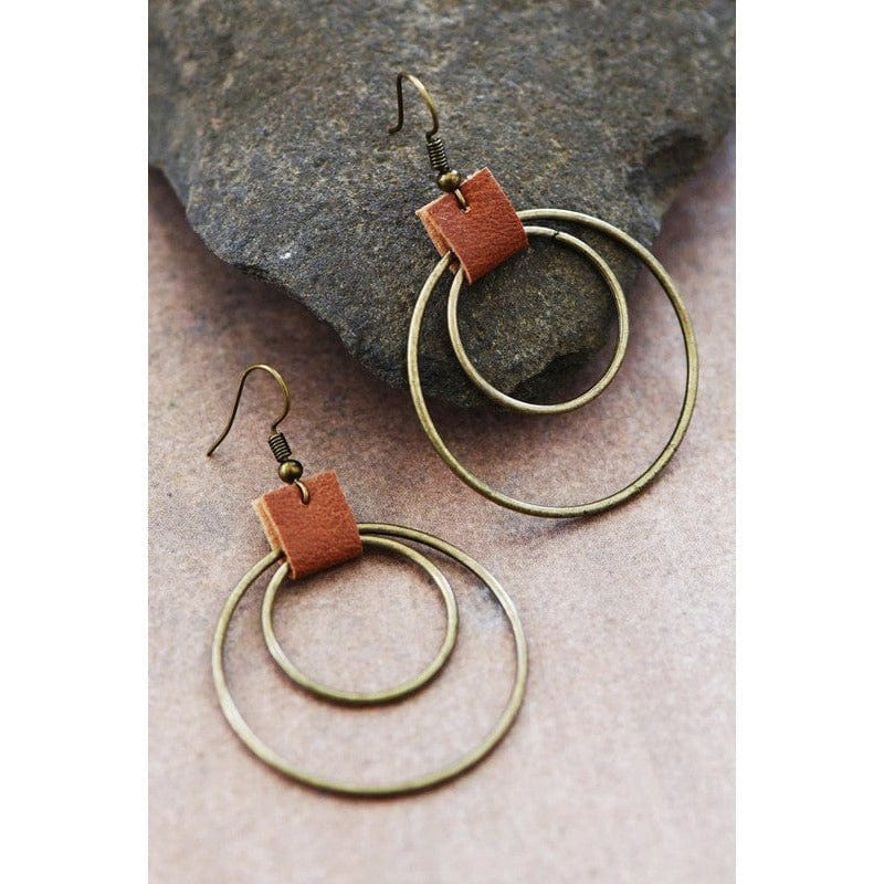 Remington Double Circle Drop Earrings Earrings TheFringeCultureCollective