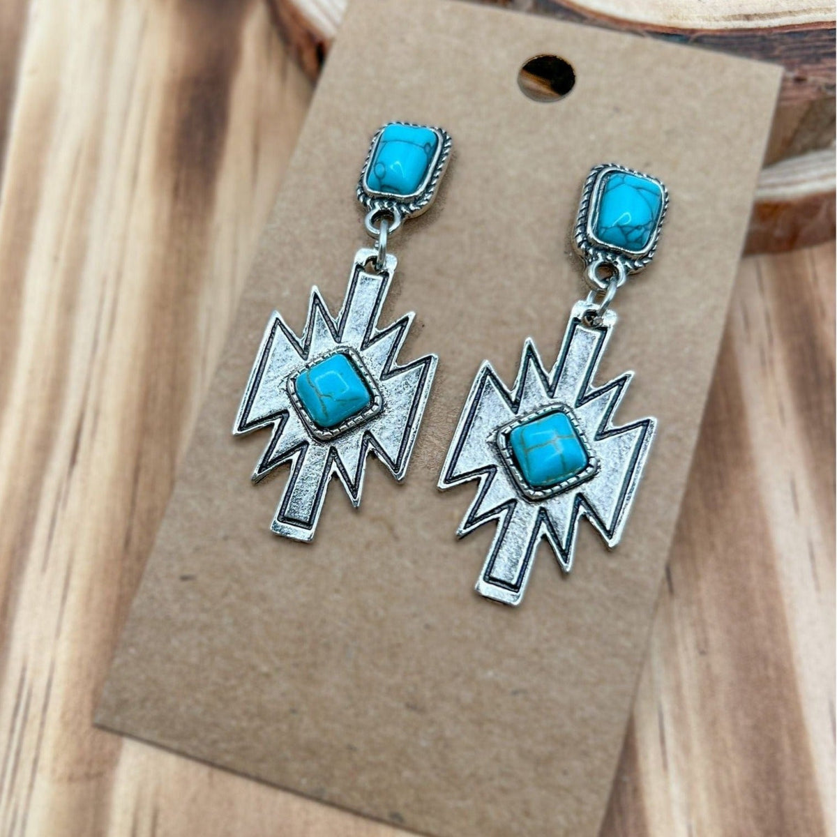Saloon Shoot Out Turquoise Earrings TheFringeCultureCollective
