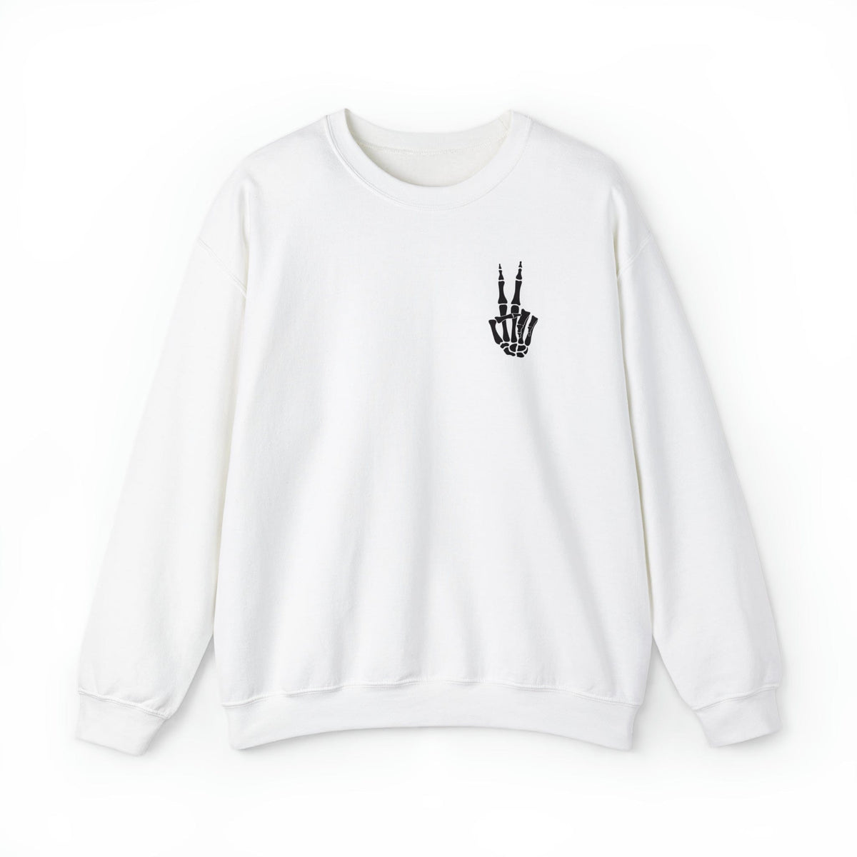 Skeleton Peace Sweatshirt | Skeleton Hand | Halloween Crewneck Pullover Sweatshirt TheFringeCultureCollective