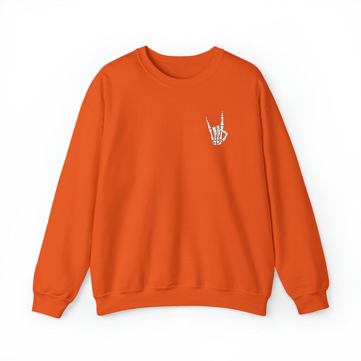 Skeleton Rock On Crewneck Sweatshirt | Skeleton Hand | Halloween Sweatshirt Sweatshirt TheFringeCultureCollective