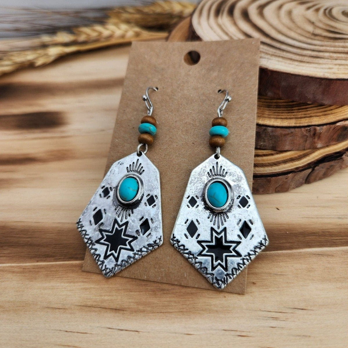 Southern Grace Western Style Turquoise Drop Earrings TheFringeCultureCollective