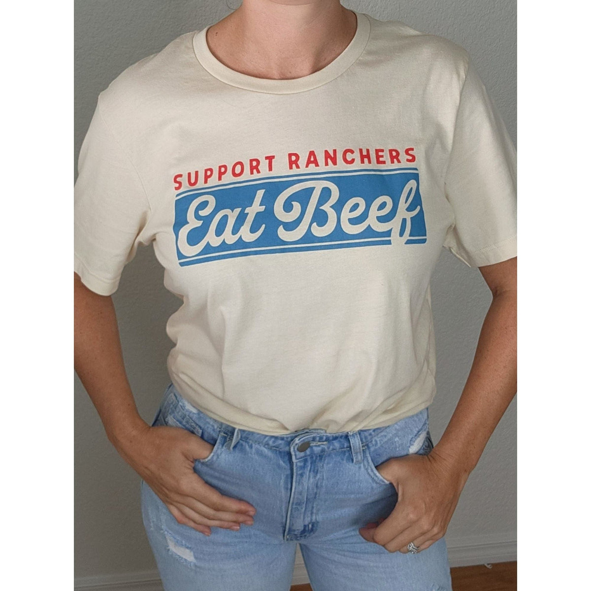 Support Ranchers Eat Beef Tee | Country Graphic Tee | Vintage T-Shirt TheFringeCultureCollective