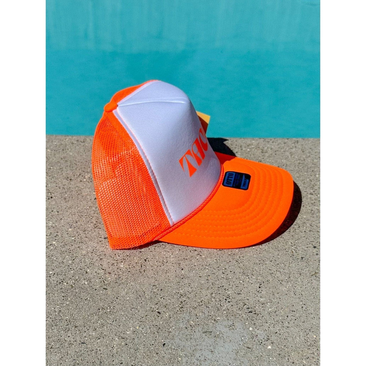 Tacos | Bright Orange & White Trucker Hat by Haute Sheet Hats TheFringeCultureCollective
