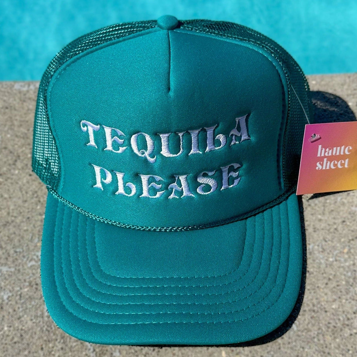 Tequila Please | Funny Trucker Hats by Haute Sheet Trucker Hat Hats TheFringeCultureCollective