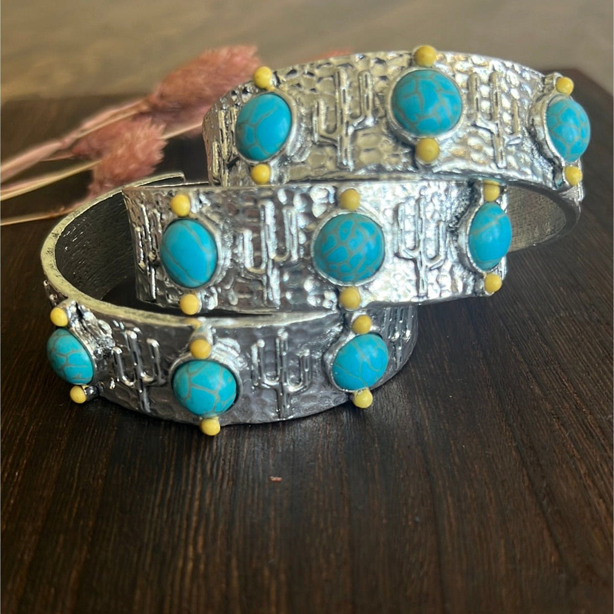 The Desert Sun Bracelet with Turquoise Accents Western Bracelet TheFringeCultureCollective