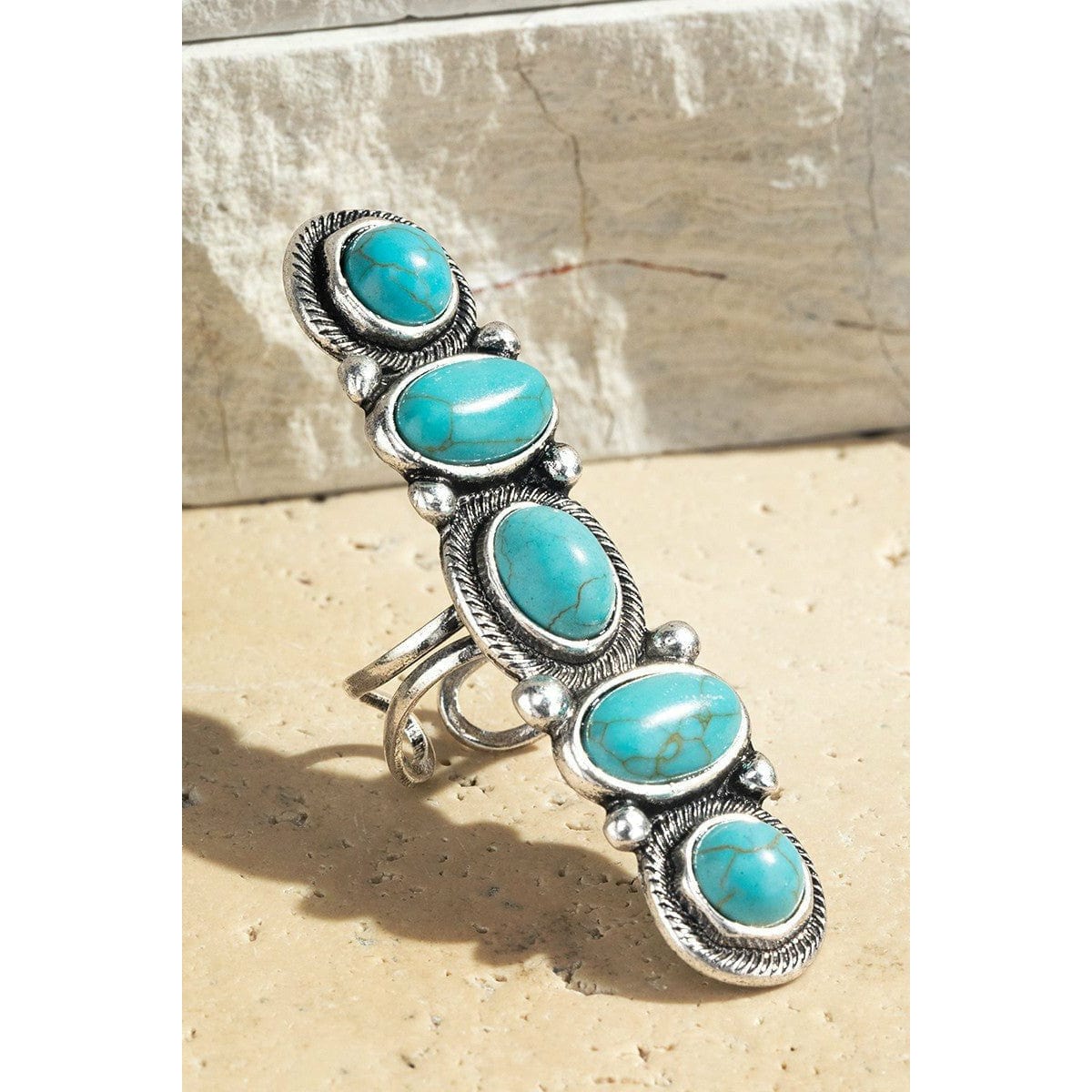 Turquoise statement ring Rings TheFringeCultureCollective
