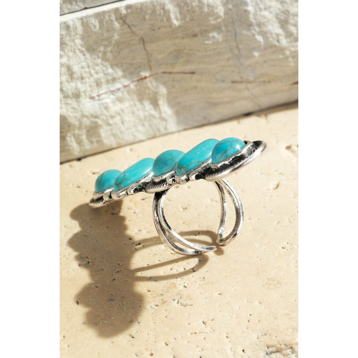 Turquoise statement ring Rings TheFringeCultureCollective